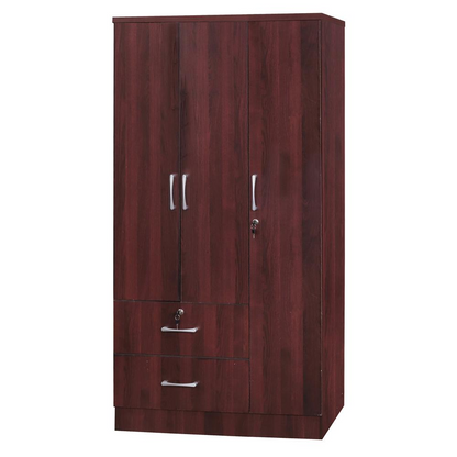 Symphony Wardrobe Armoire Closet with Two Drawers Mahogany