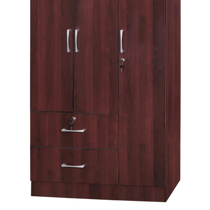 Symphony Wardrobe Armoire Closet with Two Drawers Mahogany