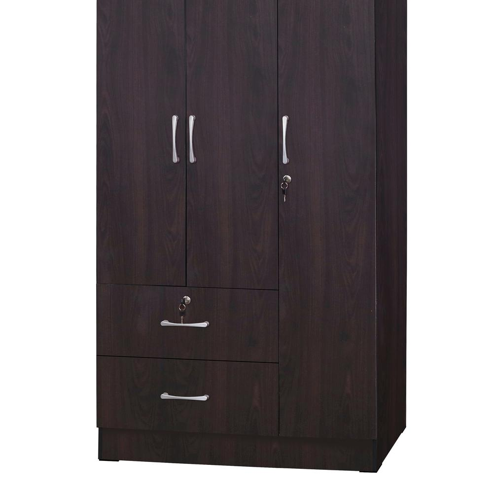 Symphony Wardrobe Armoire Closet with Two Drawers  Tobacco