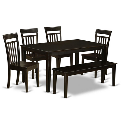 6  PC  Kitchen  Table  with  bench  set-Kitchen  Table  and  4  Chairs  for  Kitchen  and  1  Bench