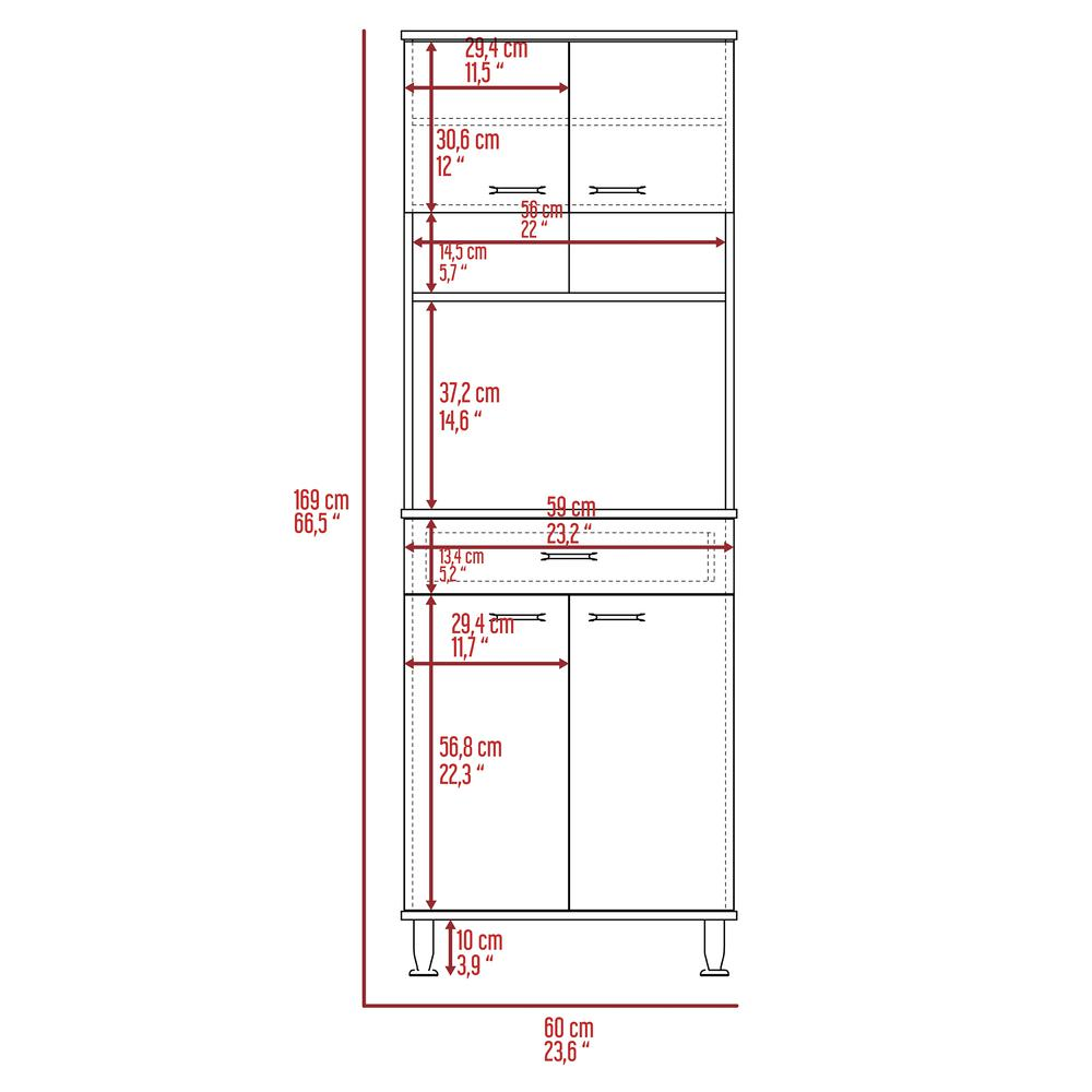 Helis 60 Kitchen Pantry Light Gray