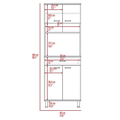 Helis 60 Kitchen Pantry Light Gray