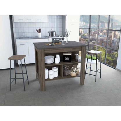 Delos Kitchen Island Dark Brown - Onix