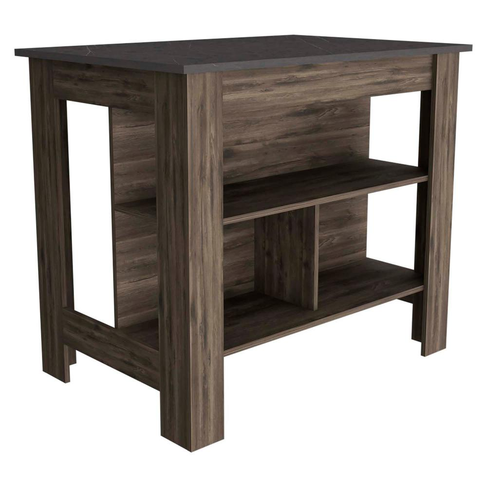 Delos Kitchen Island Dark Brown - Onix