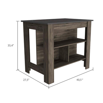 Delos Kitchen Island Dark Brown - Onix