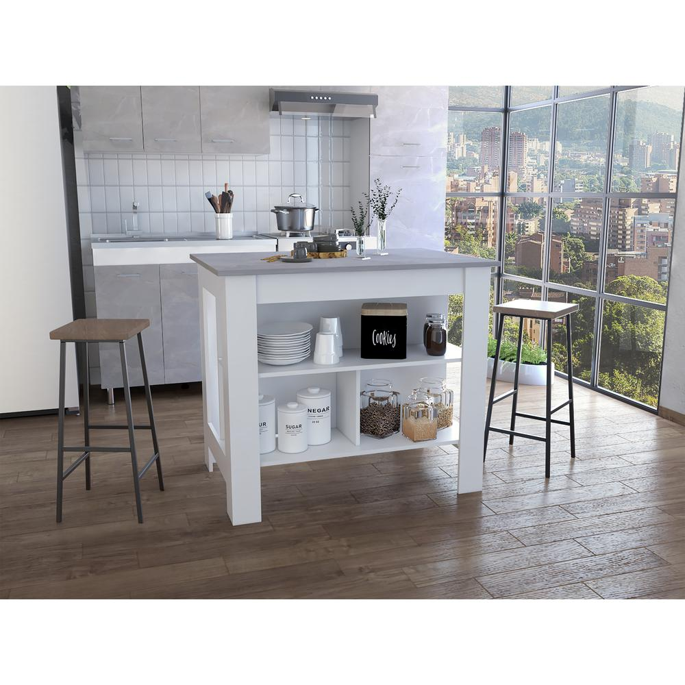 Delos Kitchen Island White - Ibiza - Marble