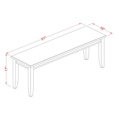 Dudley  Dining  Bench  with  Wood  Seat  in  Black  Finish