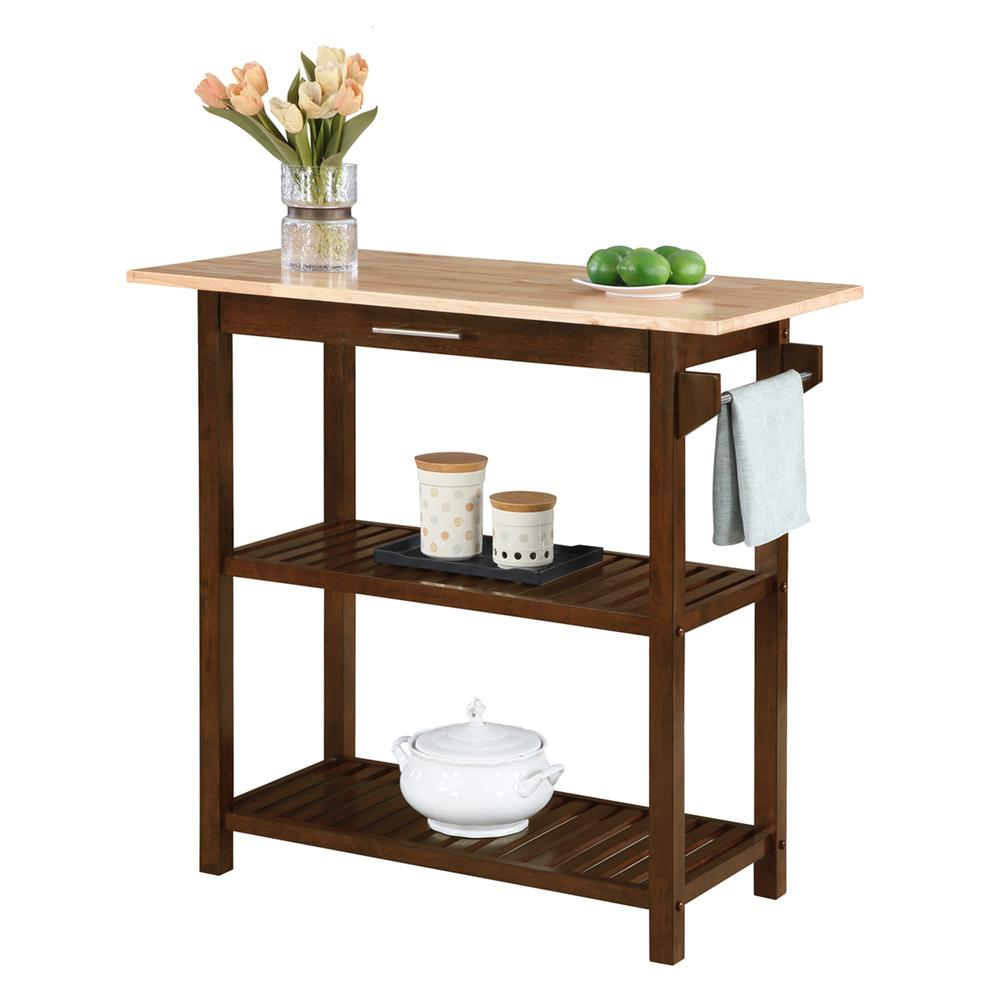 Designs2Go 3 Tier Butcher Block Kitchen Prep Island w/ Drawer