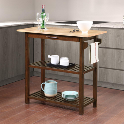 Designs2Go 3 Tier Butcher Block Kitchen Prep Island w/ Drawer