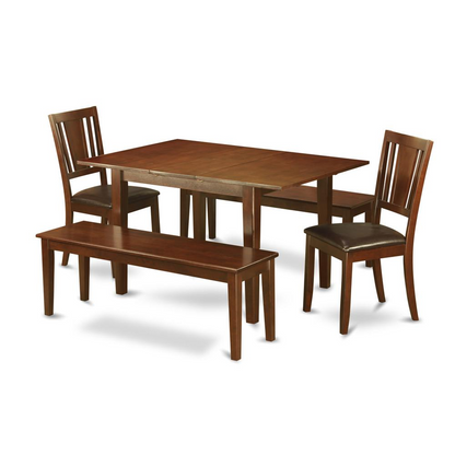 5  Pc  Dining  room  set  with  bench  -Kitchen  Table  with  2  Dining  Chairs  and  2  Benches