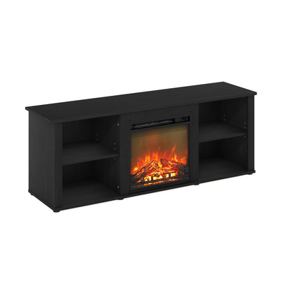 Furinno Classic 60 Inch TV Stand with Fireplace, Americano